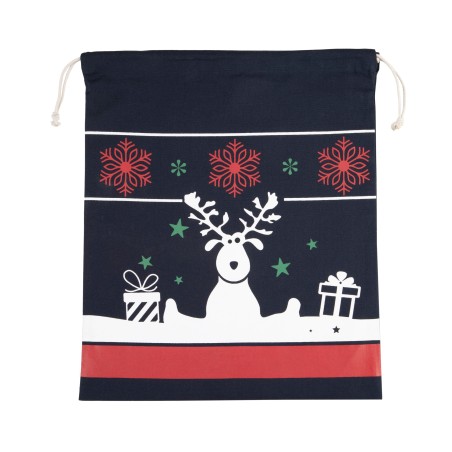 Bolsa con cordón y motivos navideños