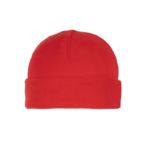 Recycled microfleece beanie with turn-up