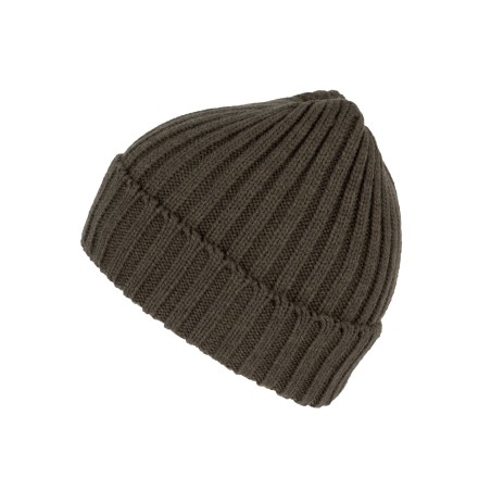 Double ribbed beanie with turn-up
