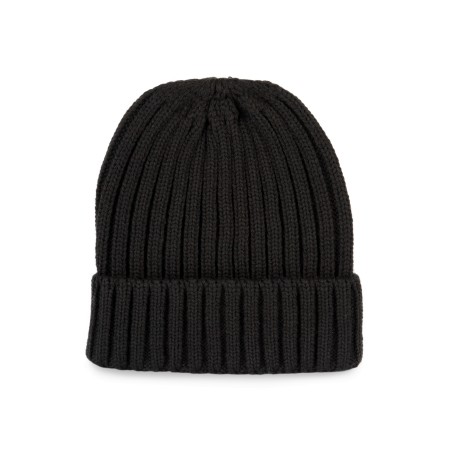 Double ribbed beanie with turn-up
