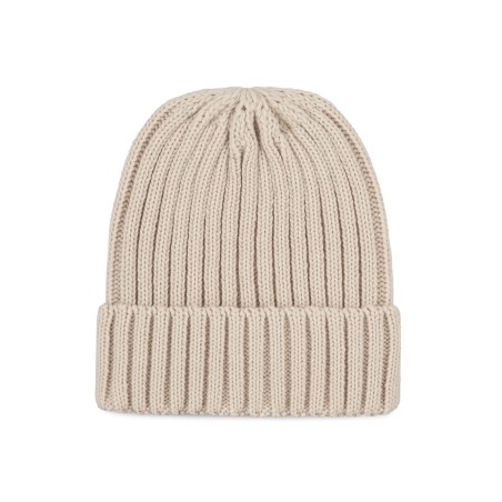 Double ribbed beanie with turn-up