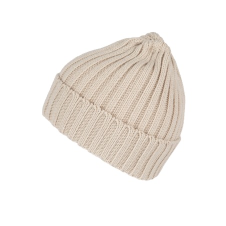 Double ribbed beanie with turn-up