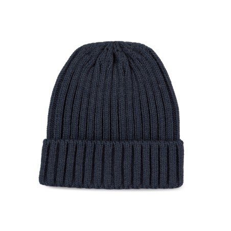 Double ribbed beanie with turn-up