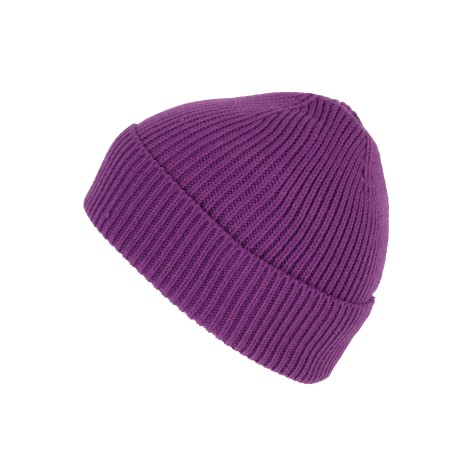 Ribbed beanie with turn-up