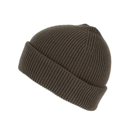 Ribbed beanie with double turn-up