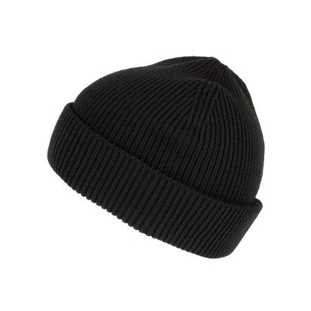 Ribbed beanie with double turn-up