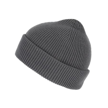 Ribbed beanie with double turn-up