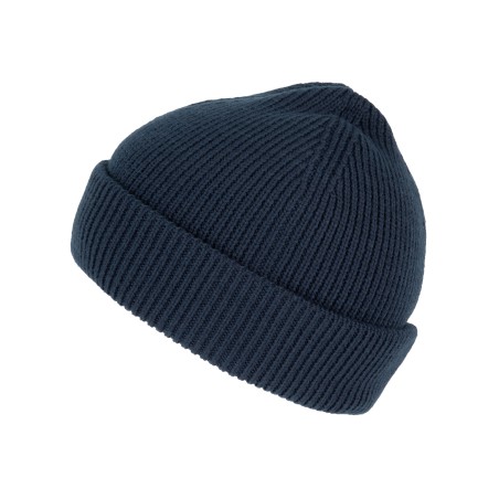 Ribbed beanie with double turn-up