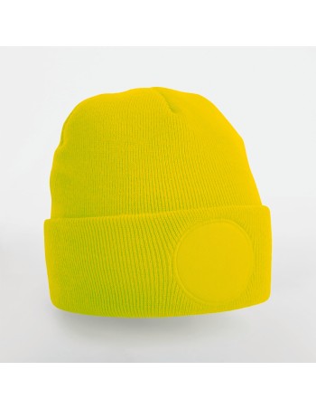 Round patch beanie