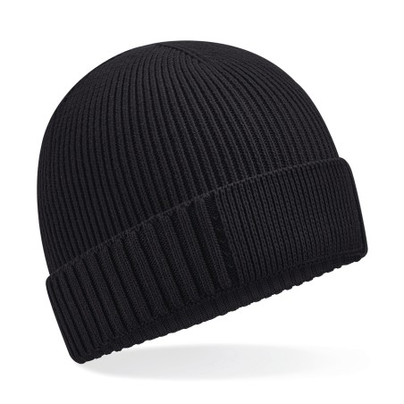 Organic cotton beanie with technical patch