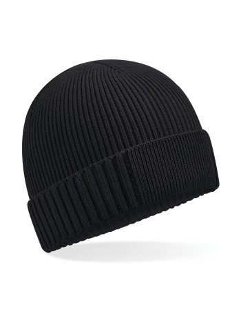 Organic cotton beanie with technical patch 2