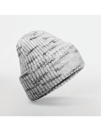 Coarse knit patch beanie