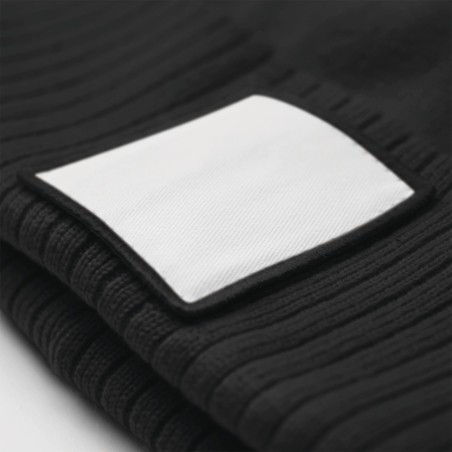 Beanie with appliqué patch