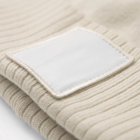 Beanie with appliqué patch