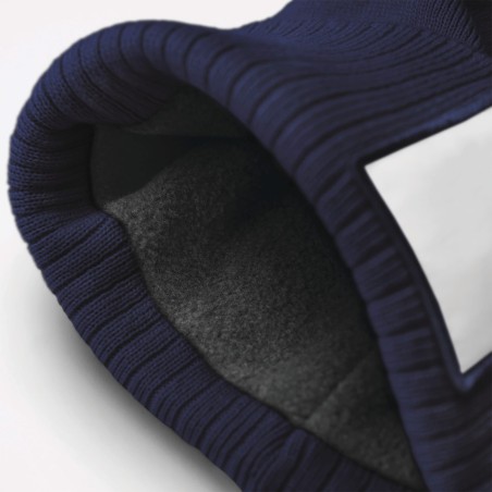 Beanie with appliqué patch