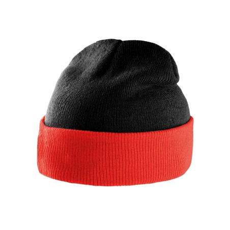 Gorro bicolor con dobladillo