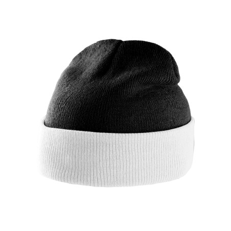 Gorro bicolor con dobladillo