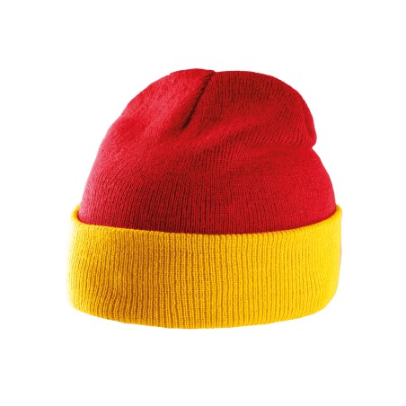 Two-tone beanie with turn-up