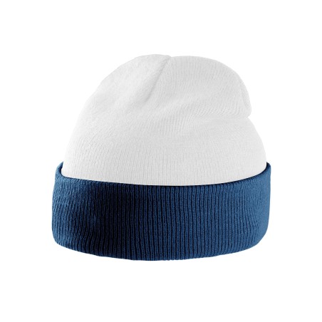 Gorro bicolor con dobladillo