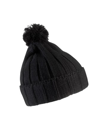 Gorro con pompón y dobladillo 2