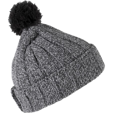 Bobble beanie with turn-up.