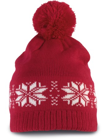 Christmas beanie knitted with Fair Isle pattern 2