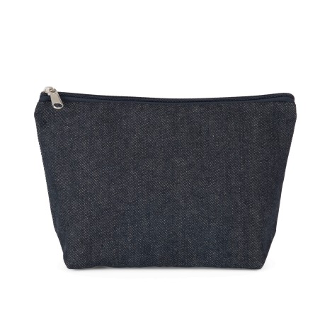 Recycled cotton denim look pouch