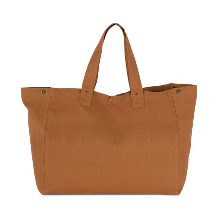 Bolsa shopper de algodón efecto lavado