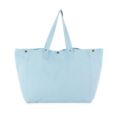 Bolsa shopper de algodón efecto lavado