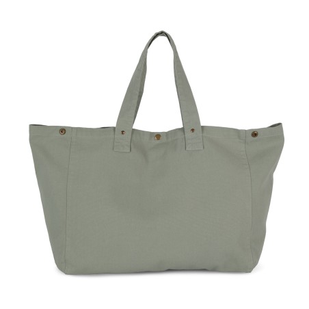 Bolsa shopper de algodón efecto lavado