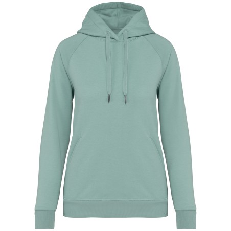 Sudadera ecorresponsable con capucha y mangas raglán mujer