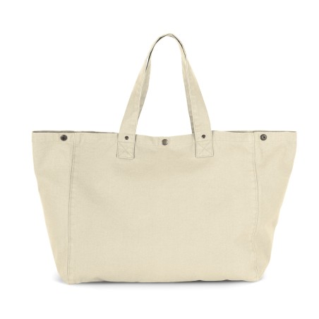 Bolsa shopper de algodón efecto lavado