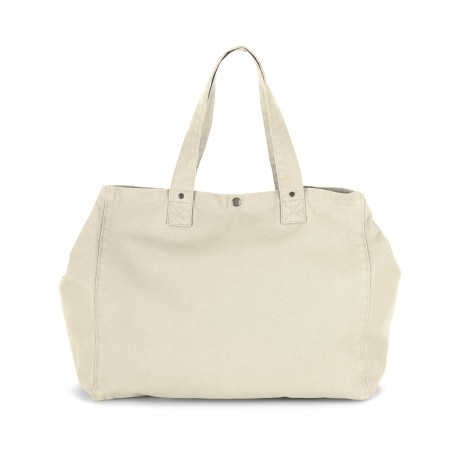 Bolsa shopper de algodón efecto lavado
