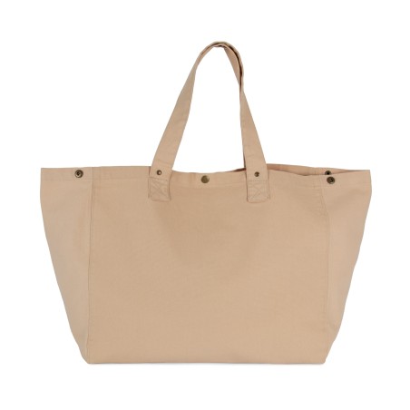 Bolsa shopper de algodón efecto lavado