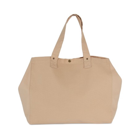 Bolsa shopper de algodón efecto lavado