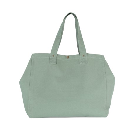 Bolsa shopper de algodón efecto lavado