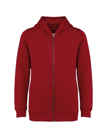 Sudadera ecorresponsable con capucha y cremallera infantil 2