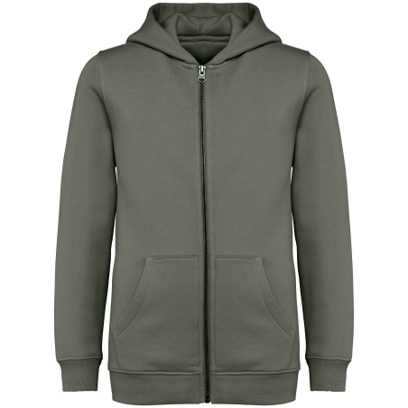 Sudadera ecorresponsable con capucha y cremallera infantil