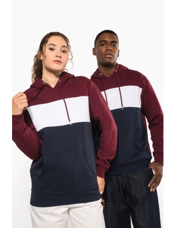 Sudadera tricolor con capucha unisex