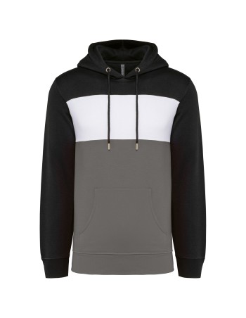 Sudadera tricolor con capucha unisex 2