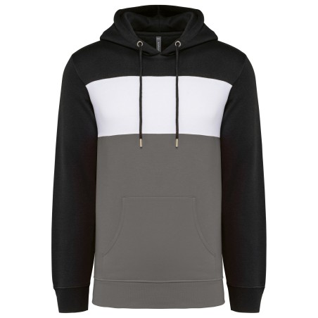Sudadera tricolor con capucha unisex