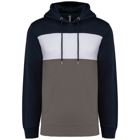 Sudadera tricolor con capucha unisex
