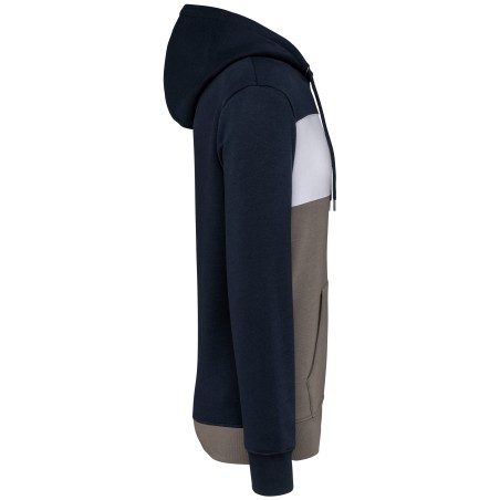 Sudadera tricolor con capucha unisex