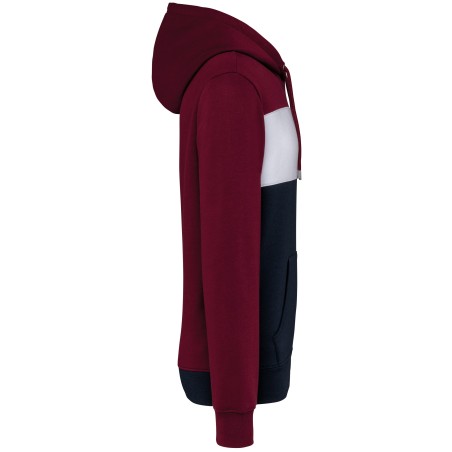 Sudadera tricolor con capucha unisex