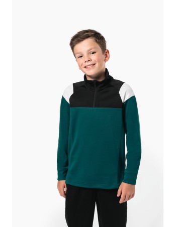 Kids zipped neck training top