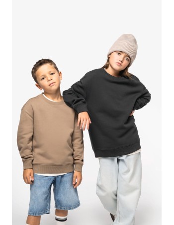 Sudadera ecorresponsable de cuello redondo oversize infantil