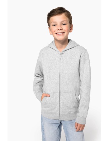 Sudadera reciclada con cremallera y capucha infantil