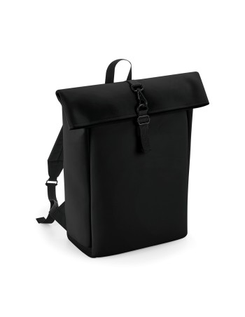 Backpack with roll-top flap in matt polyurethane 2