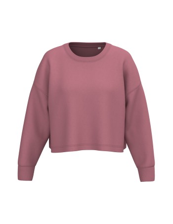 Sudadera crop cuello redondo mujer 2