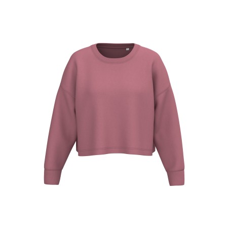 Sudadera crop cuello redondo mujer